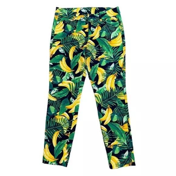 Sz 16 Old Navy Pixie Banana Palm & Lime Blue Bermuda Shorts - Picture 3 of 9